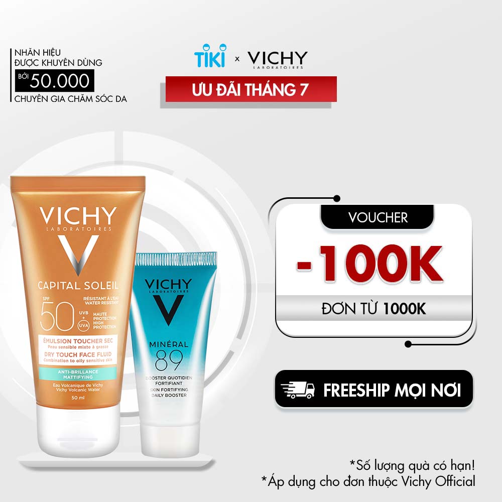 Bộ Sản Phẩm Chống Nắng &amp; Căng Mượt Da VICHY Capital Soleil Dry Touch