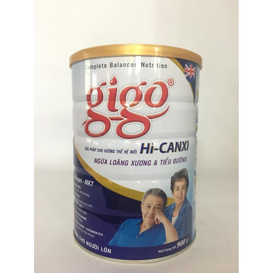 HI-CANXI hiệu GIGO Gold  900 gr : sữa bột dinh dưỡng ngừa loãng xương &amp; tiểu đường cho người trưởng thành