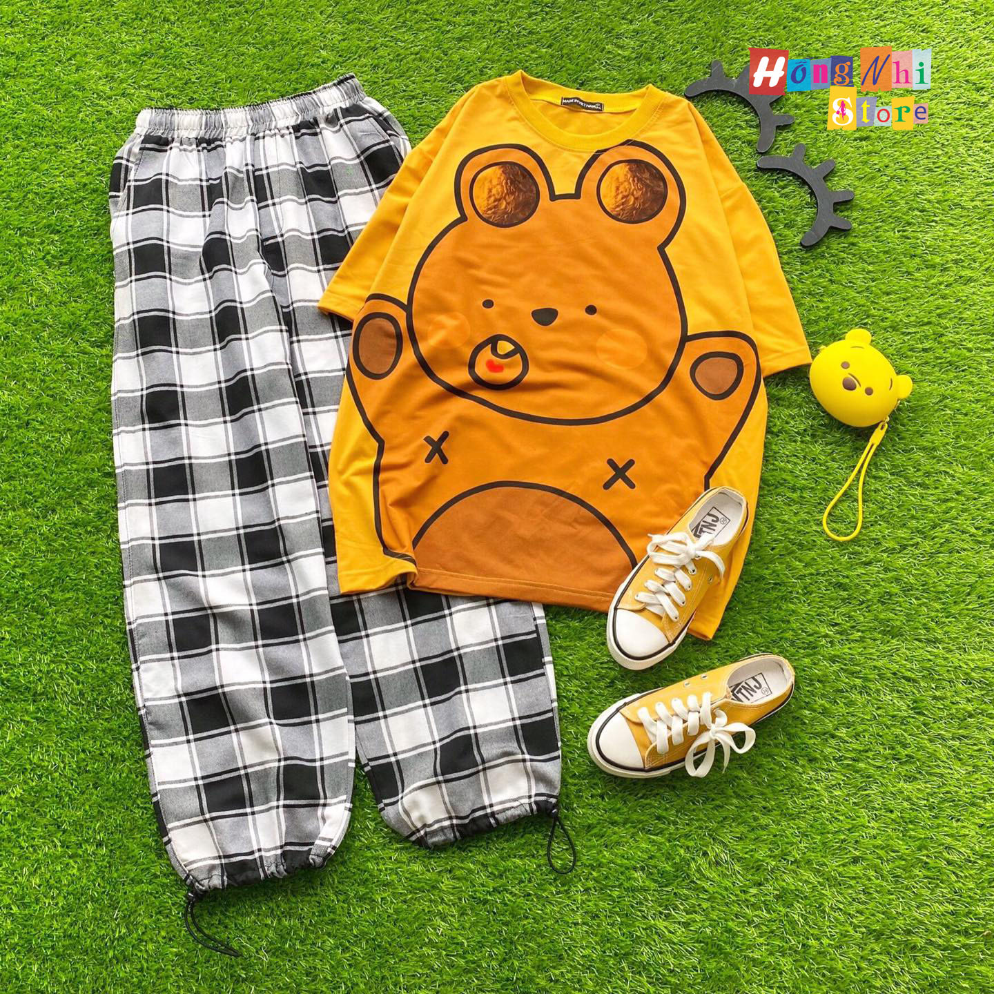 QUẦN CARO DÂY RÚT LAI MÀU ĐEN - QUẦN CARO LƯNG THUN BO LAI LONG CARO PANT UNIEX - MM