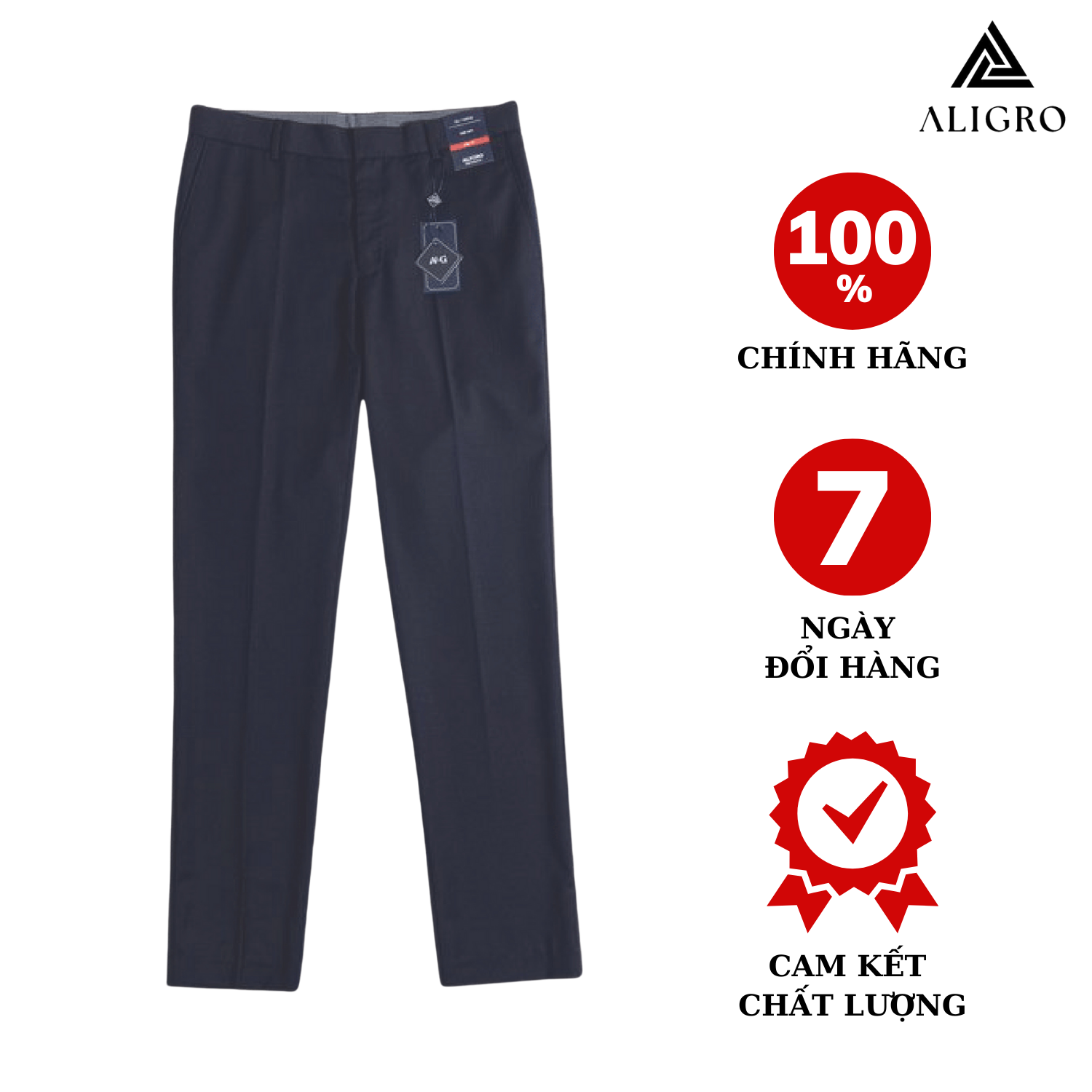 Quần âu nam ALIGRO màu đen, navy xương cá chuẩn form slimfit, tôn dáng, chất liệu cao cấp ALGO1033