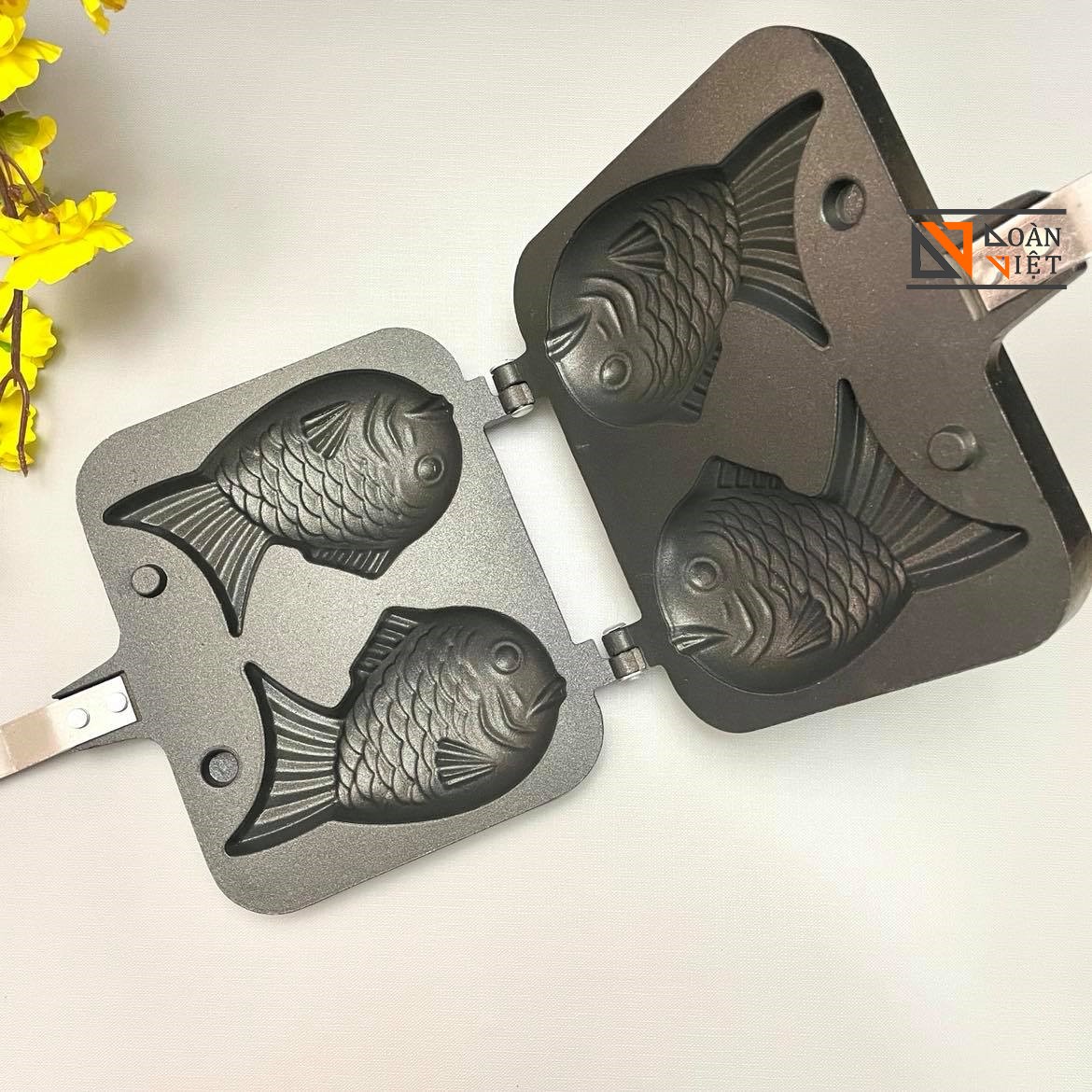 Khuôn Bánh Cá TAIYAKY Nhật Bản Cao cấp- Chống Dính - Khuôn Bánh Nướng Hình Cá 3D sắc nét. Dụng cụ làm bánh Nướng và các loại truyền thống - Loại Tốt Nặng 800g