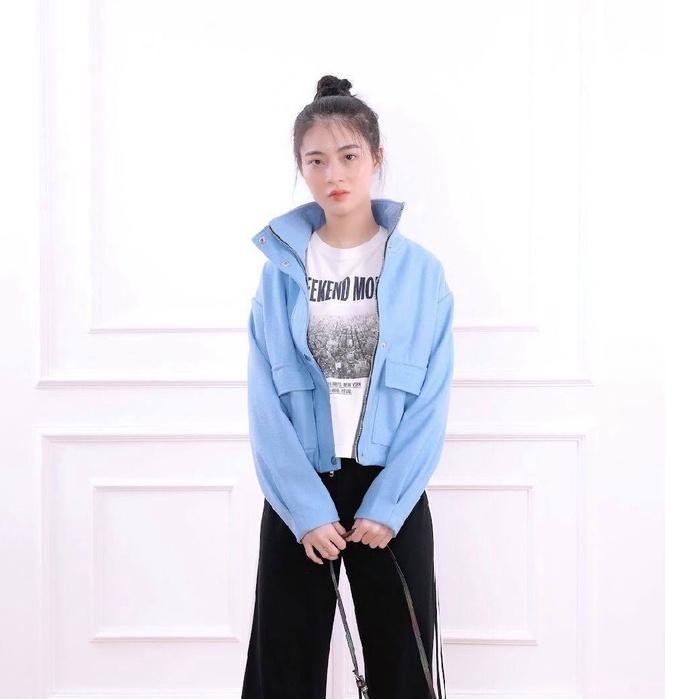 Áo khoác dạ dáng suông crotop ,cổ cao, kéo khóa, nhiều màu sắc, hàng thiết kế TK FASHION - ADK102