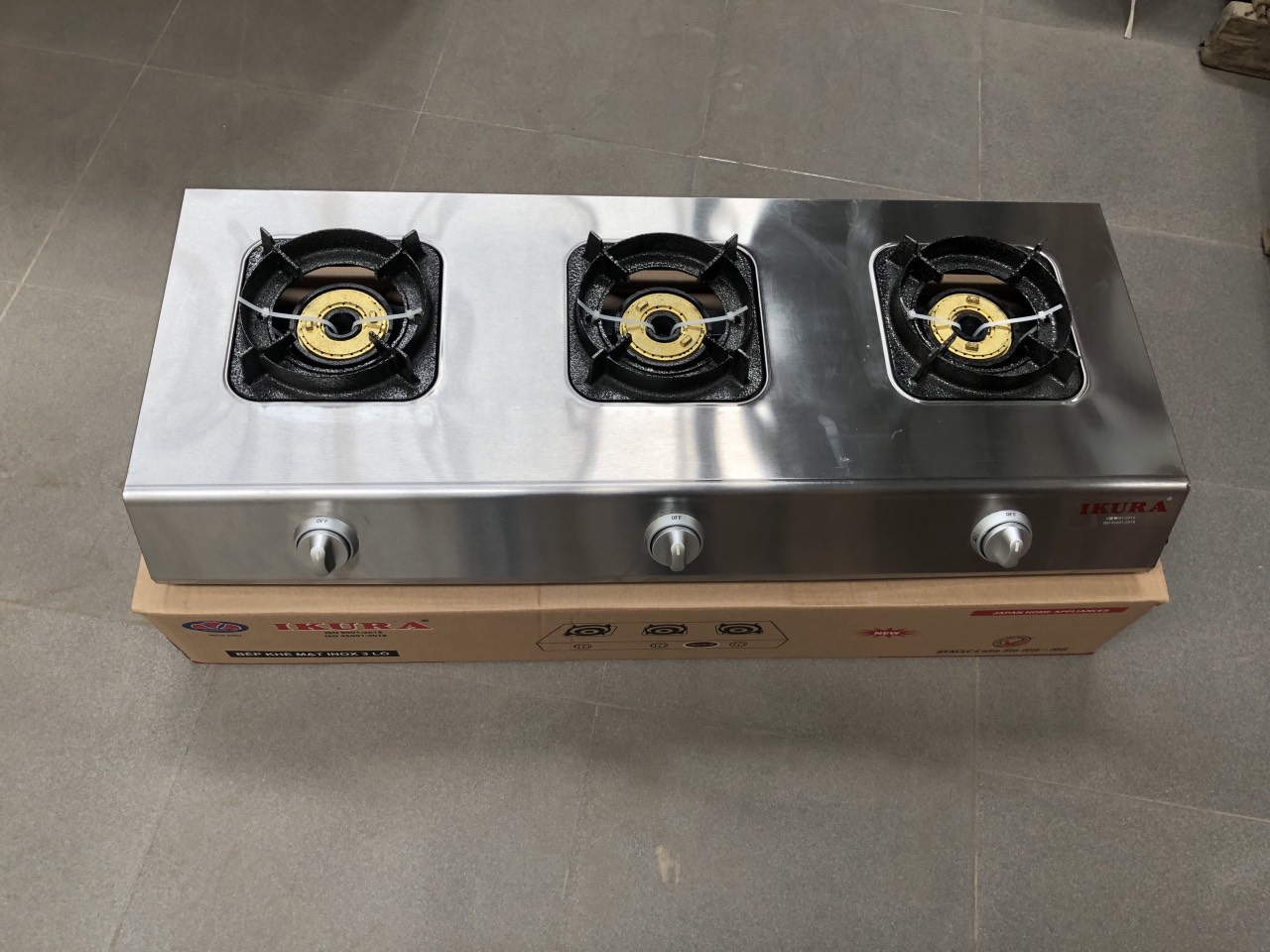 BẾP KHÈ INOX 3 LÒ - Bếp Khè - Bếp Gas Bán Công Nghiệp- Bếp Gas Công Nghiệp- Bếp Gas Cao Áp -bếp gas công nghiệp 3 lò đốt