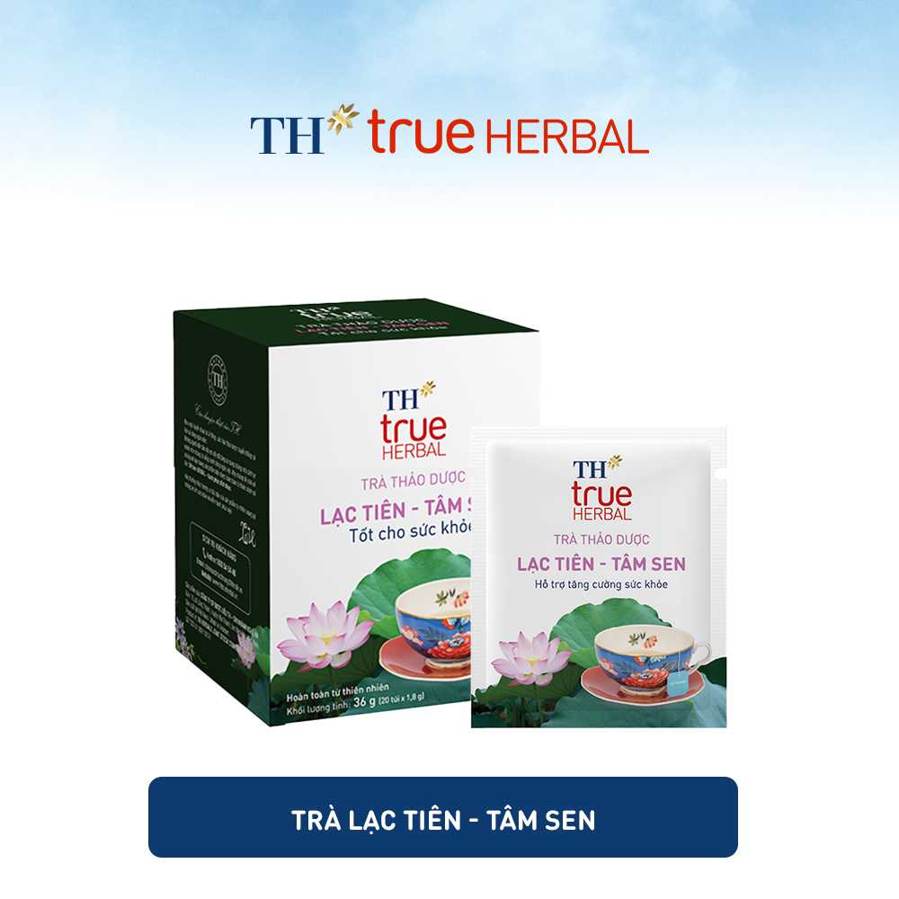 Bộ 2 hộp Trà Nhân trần – Cúc hoa &amp; Trà Lạc tiên – Tâm sen TH True Herbal (40 gói)