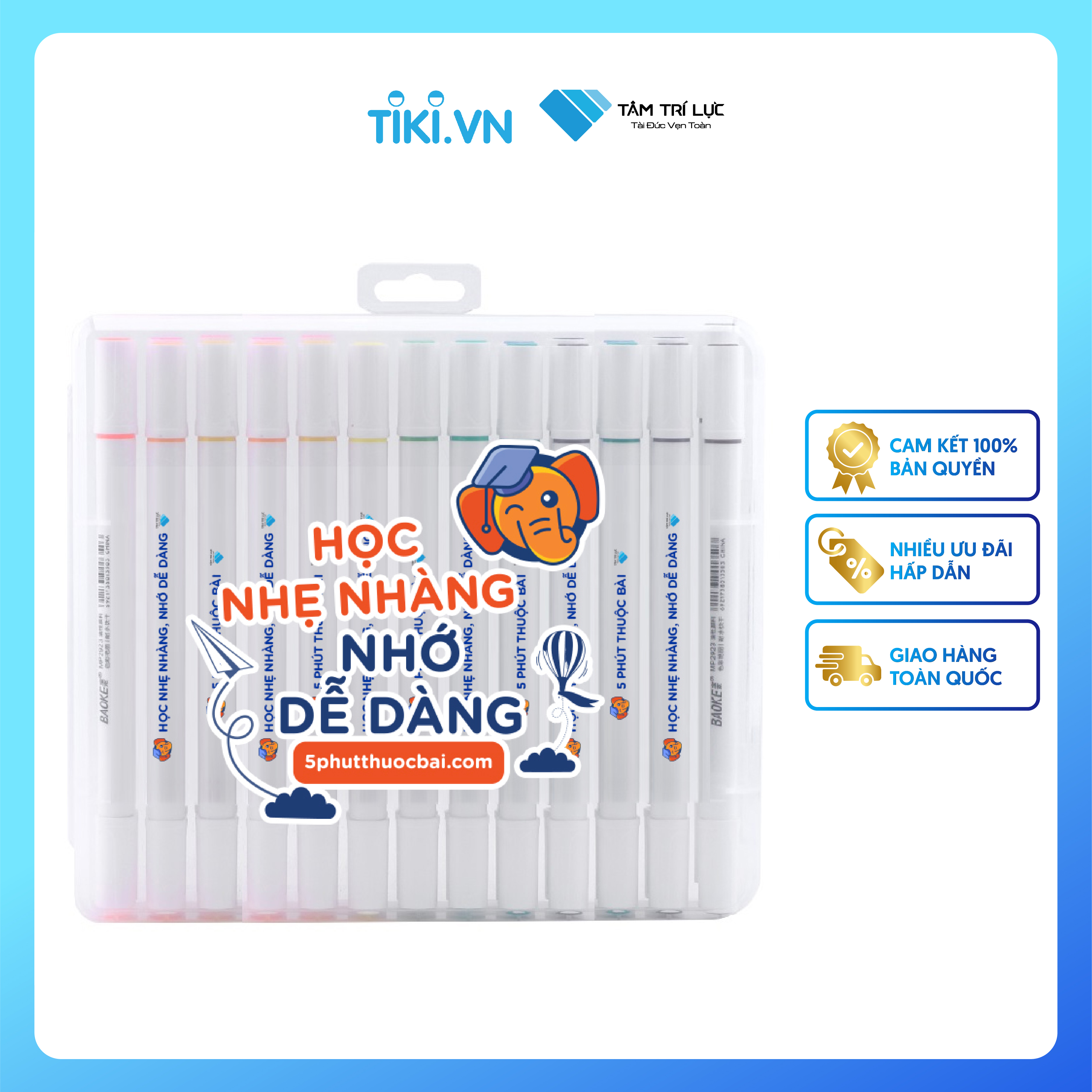 Bút Lông Màu 2 Đầu 5 Phút Thuộc Bài - Art Marker 48 màu - bút dạ màu marker, bút lông tô màu vẽ tranh