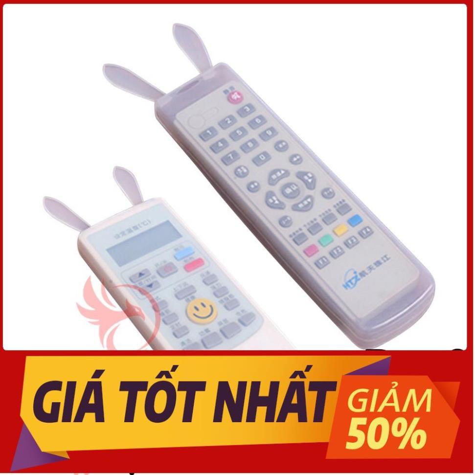 Vỏ bọc điều khiển tivi túi bao silicon tai thỏ remote điều hòa máy lạnh tv chống bụi