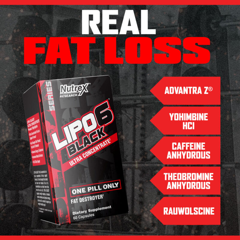 Lipo 6 Black Ultra Concentrate Nutrex RESEARCH 60 viên - Giảm cân, Đốt mỡ, Cắt nét Lipo-6 Nutrex