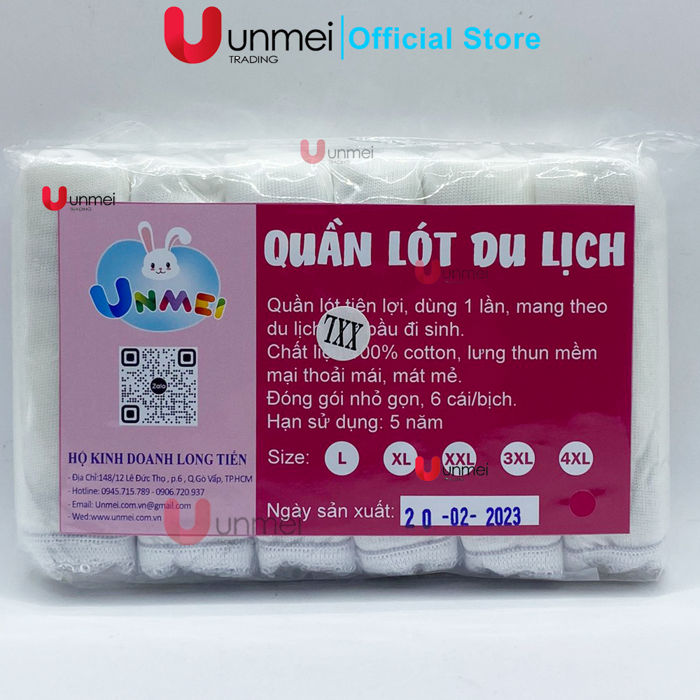 (ĐỦ SIZE) Set 6 Quần Lót Giấy Cotton UNMEI Dành Cho Nữ Dùng 1 Lần, Cho Mẹ Bầu, Sinh Viên Học Quân Sự, Đi Du Lịch, Chất Hàng Mịn, Thông Thoáng (HÀNG LOẠI 1)