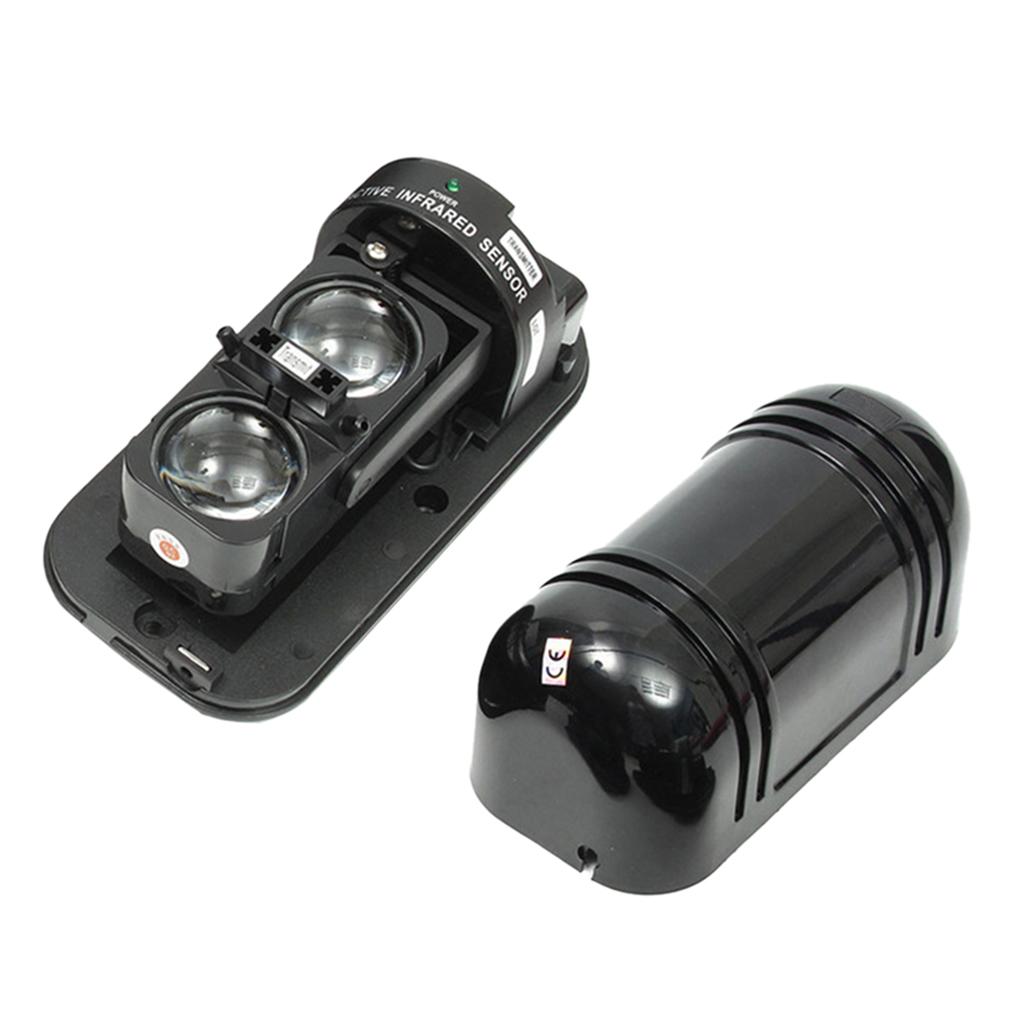 IR Alarm Beam Sensor Infrared Detector Sensor Waterproof Burglar Alarm Black
