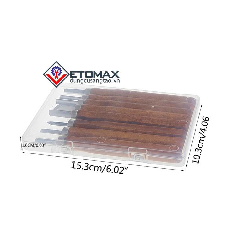 Bộ 8 dao khắc, đục tiện gỗ đa năng cao cấp