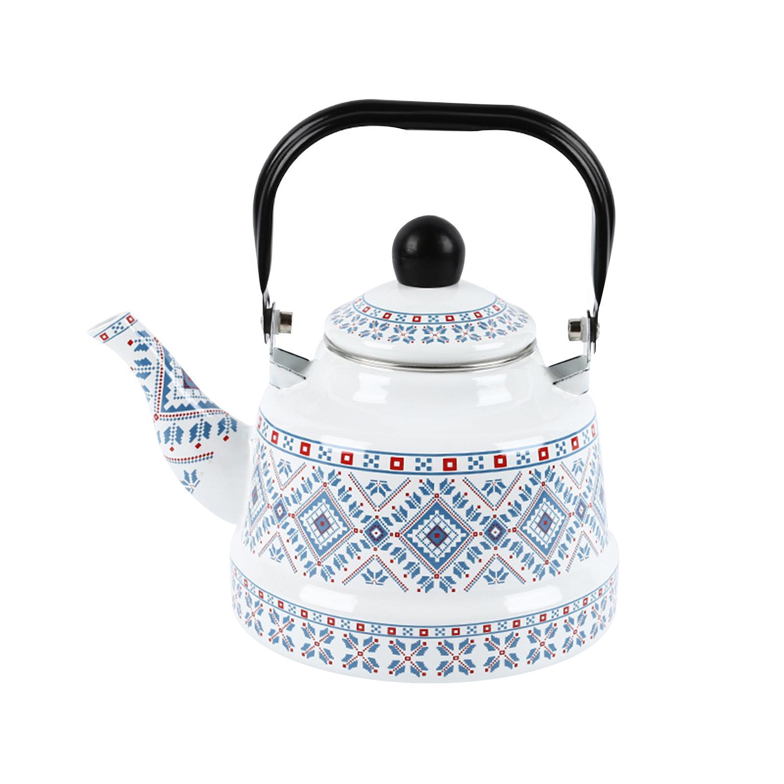 Enamel Tea Kettle Tableware Teapot Water Kettle for Kitchen Picnic Camping