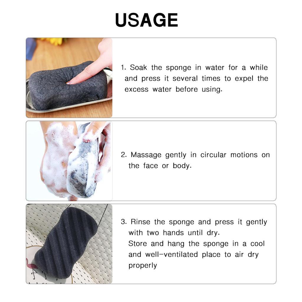 2 Pieces 100% Natural Konjac Soft Puff Face Body Wash Cleaning Sponge