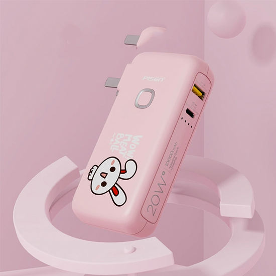 Pin sạc dự phòng PISEN QUICK High Power Box Meatball 10.000mAh 20W (TS-D309) - Pink - Hàng Chính Hãng