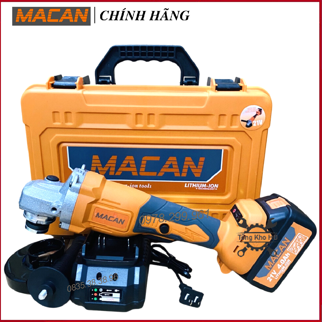 [ HÀNG NỘI ĐỊA] Máy Mài Góc, Máy Cắt Dùng Pin MACAN 21Vf Không Chổi Than, Pin 10 cell 2000 mah