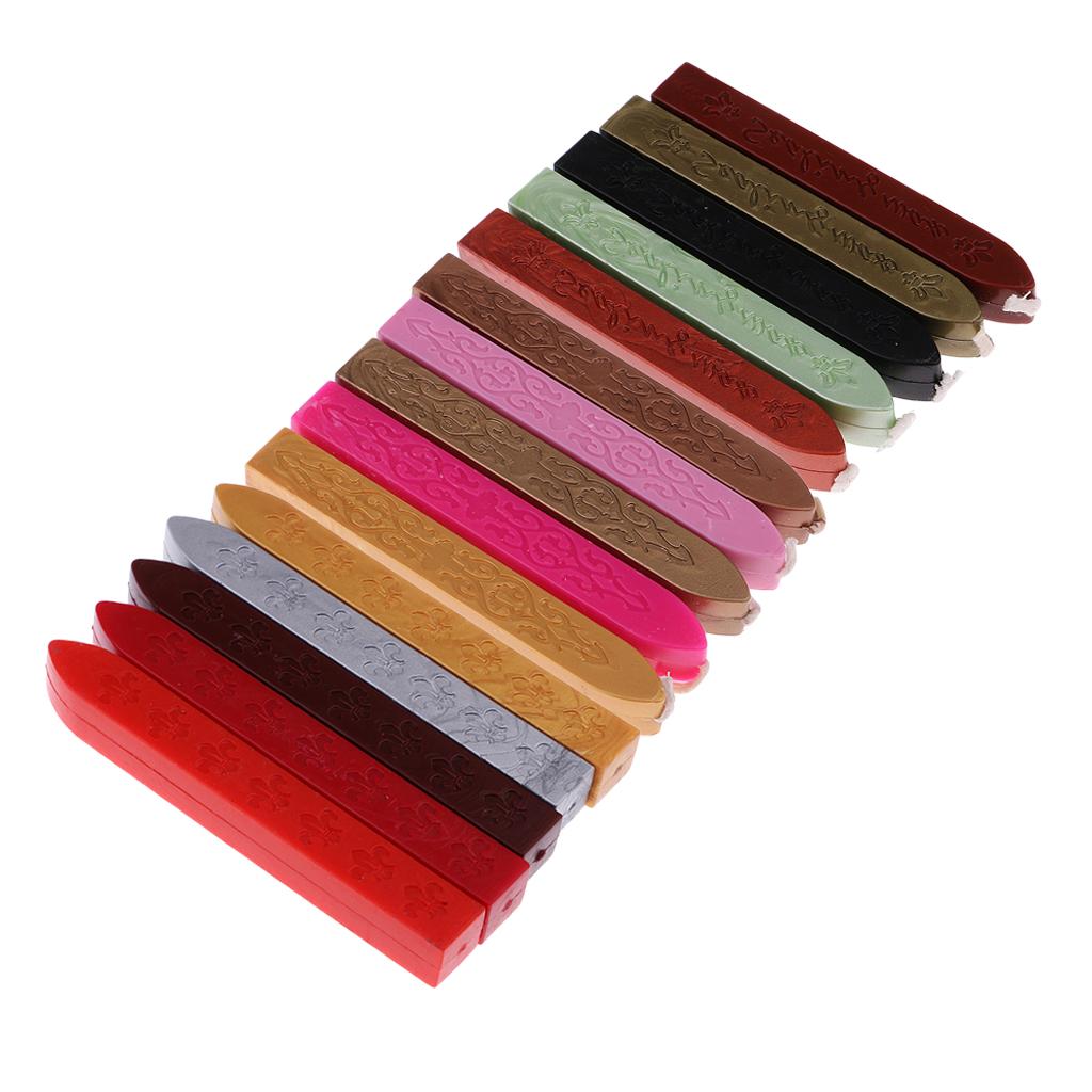 5pcs Vintage Sealing Seal Wax Sticks with Wick for Wedding Invitation Stamp Letter Card