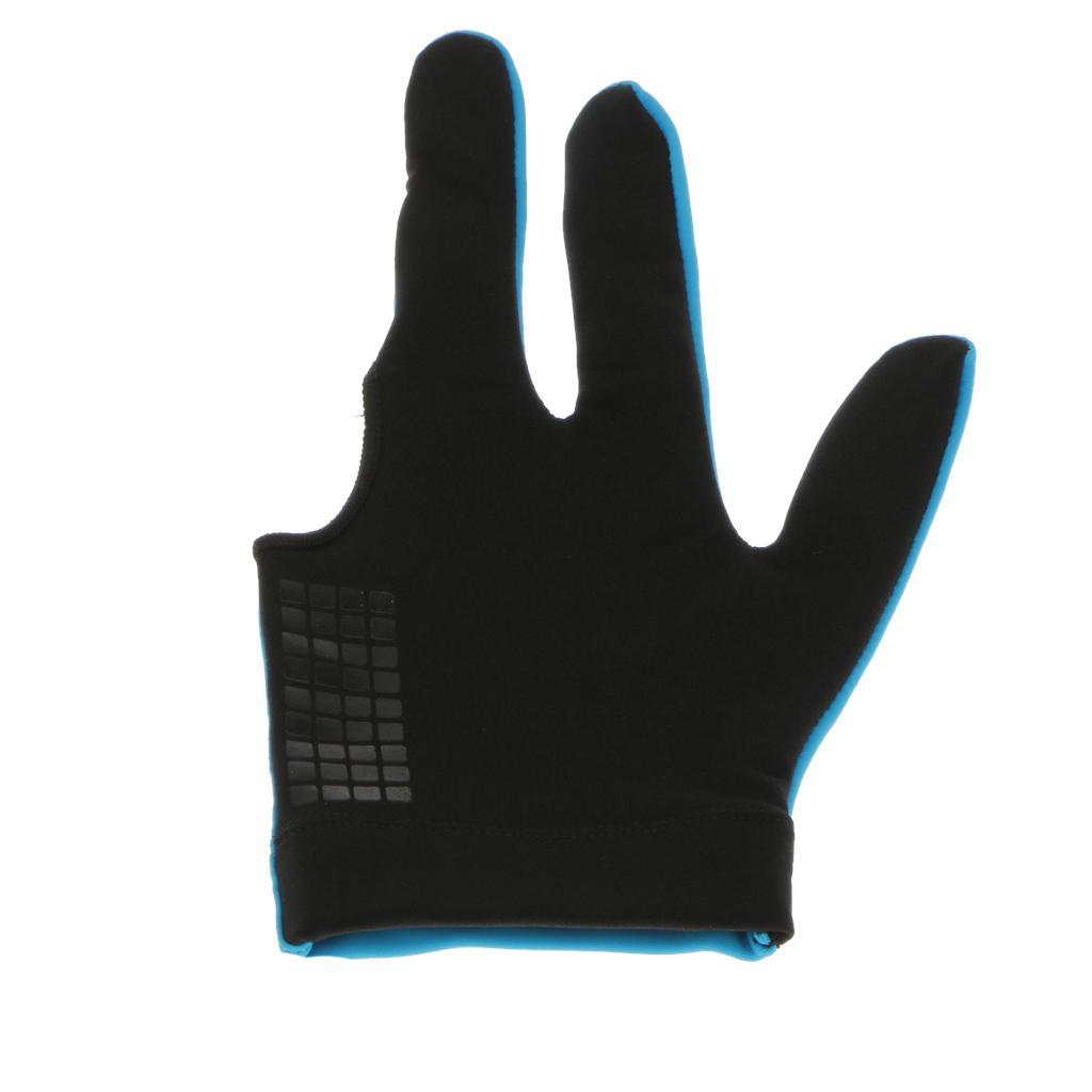2-10pack Nylon Three Finger Right Hand Snooker Billiard Cue Pool Glove Blue