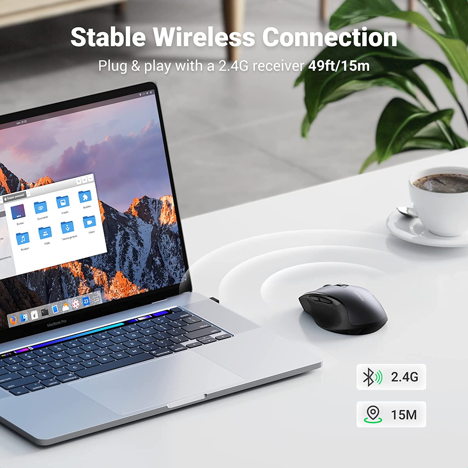 Chuột Bluetooth 5.0 và Wireless 2.4Ghz Ugreen 90855 - Hàng Chính Hãng