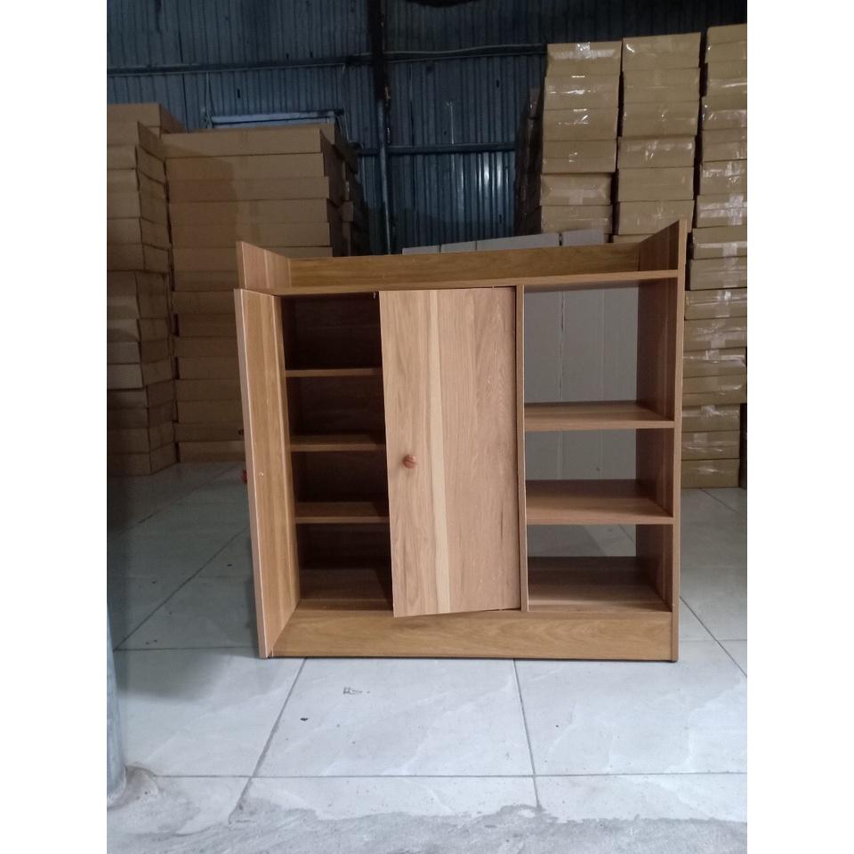 Tủ GỖ 2 GIAN để giày dép , để đồ MÀU NÂU