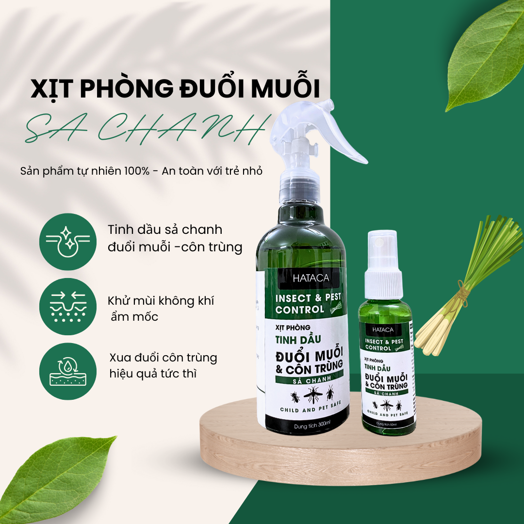 Bình xịt muỗi, côn trùng Hataca -100% thiên nhiên