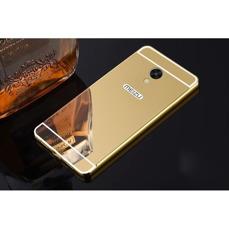 Ốp lưng Meizu M3, M3s tráng gương viền kim loại