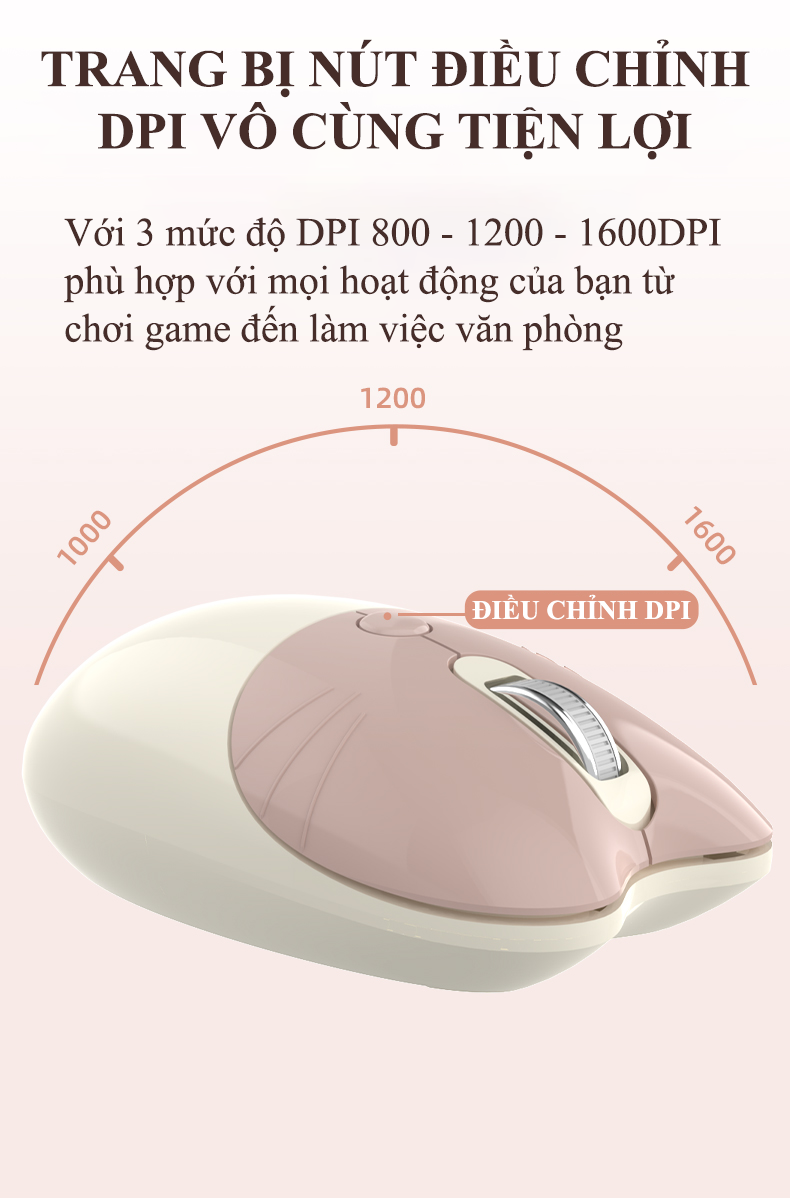 Bàn phím và chuột không dây MOFII CANDY PRO kết nối Bluetooth và USB 2.4G thiết kế 100 phím nút tròn màu sắc nữ tính dễ thương - Hàng Chính Hãng