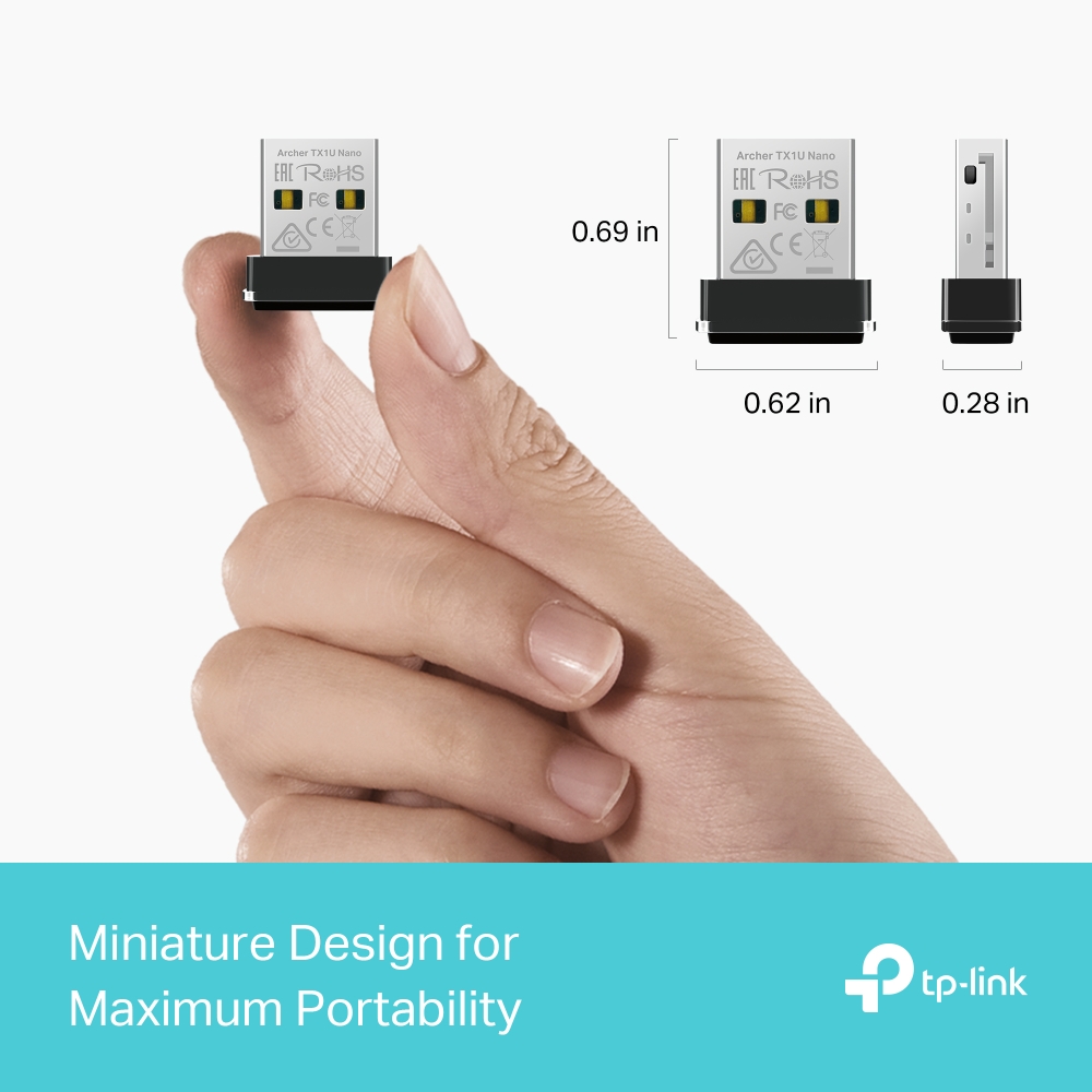 USB WIFI 6 TP-Link Archer TX1U Nano | AX300 2.4Ghz | Cắm và chạy | AP Mode | Bảo hành 2 năm | Hàng Chính Hãng