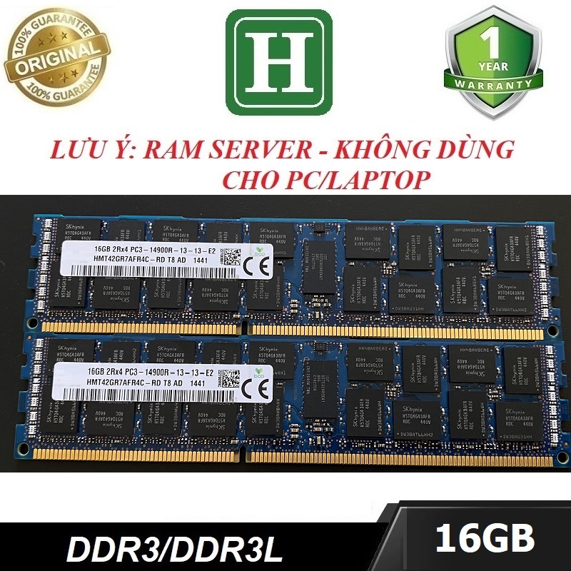 Ram Server ECC REG DDR3 16GB  bus 1866 - không dùng cho máy PC thường/Laptop