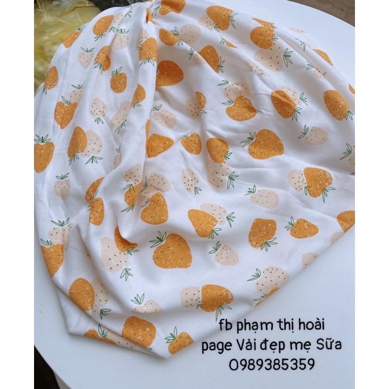 Vải đũi quả dâu tây đậm nhạt siêu mềm mịn