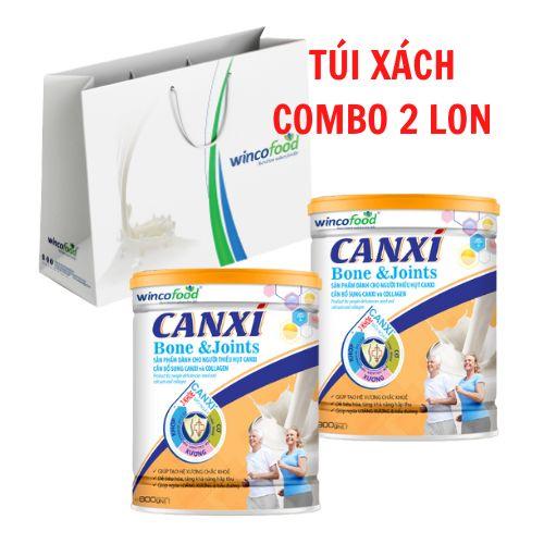 Combo 2 lon Sữa bột Wincofood Canxi Bone & Joints (800g/lon)  kèm túi xách