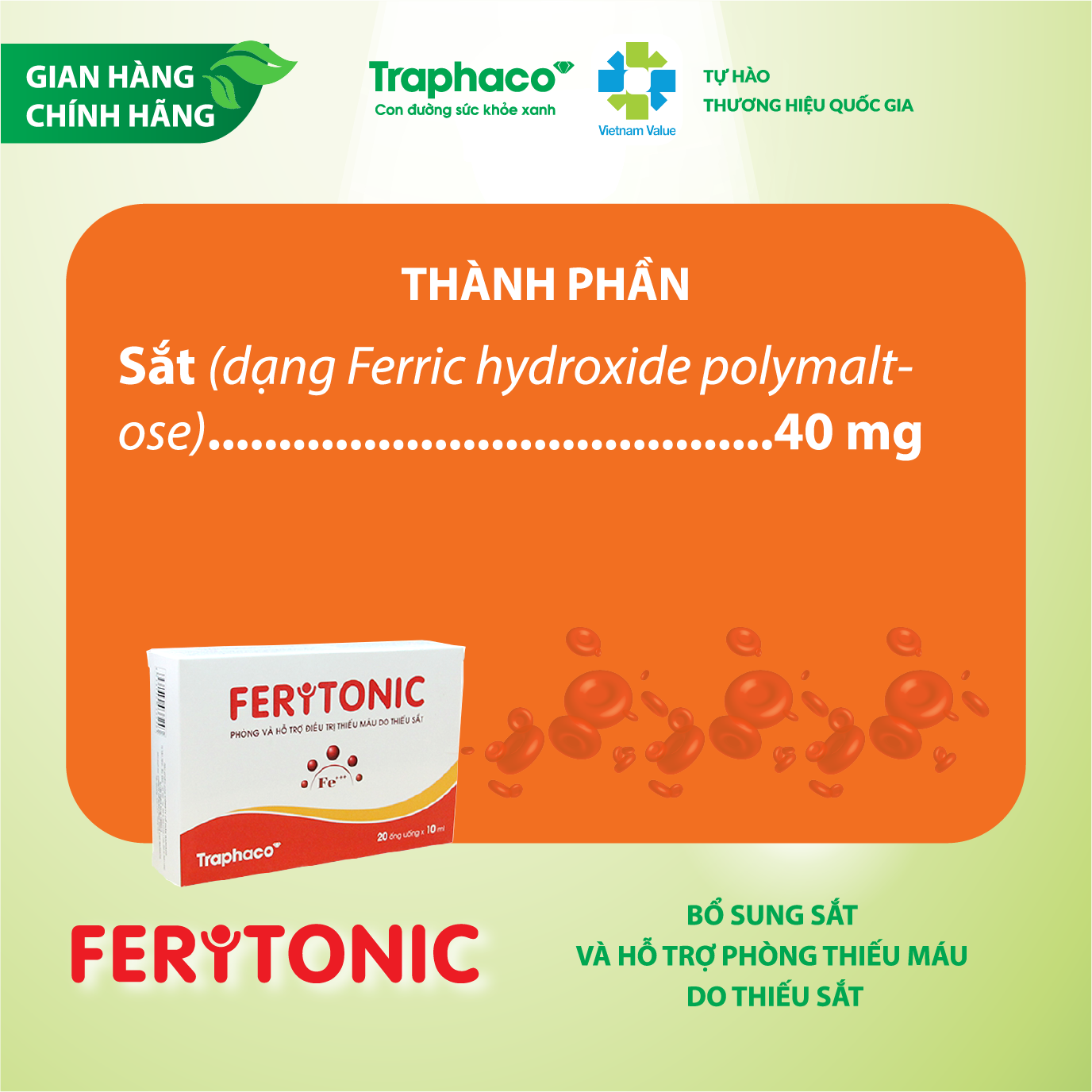 FERITONIC - GIẢM NGUY CƠ THIẾU MÁU DO THIẾU SẮT
