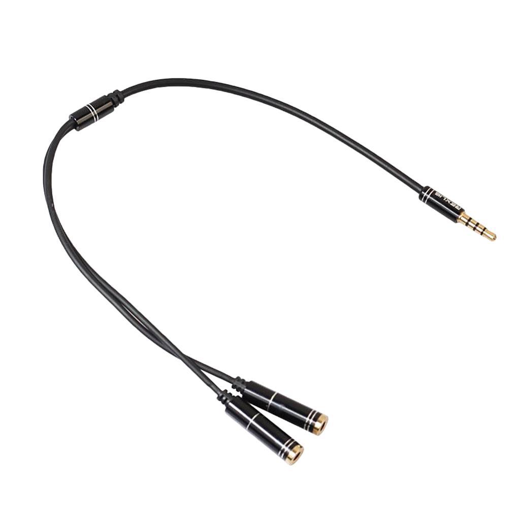 2 x 3.5mm Female to 1 x 3.5mm Male Headphone Headset Mic Stereo Audio Cable