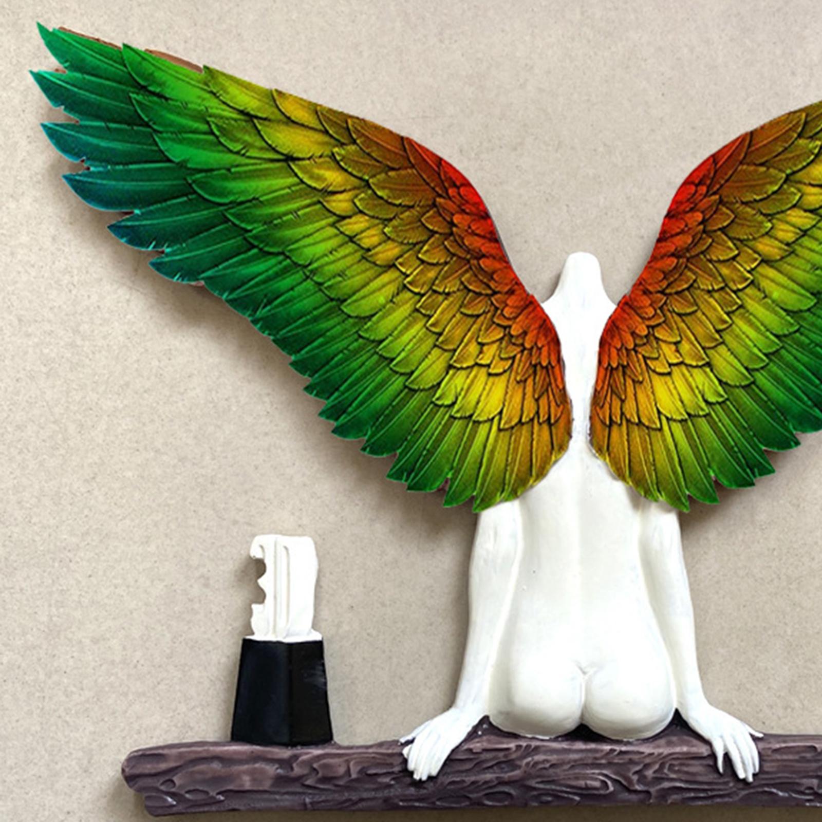 Resin Angel Wings Statues Art Wall Decor DIY Figurines Coffee Decor