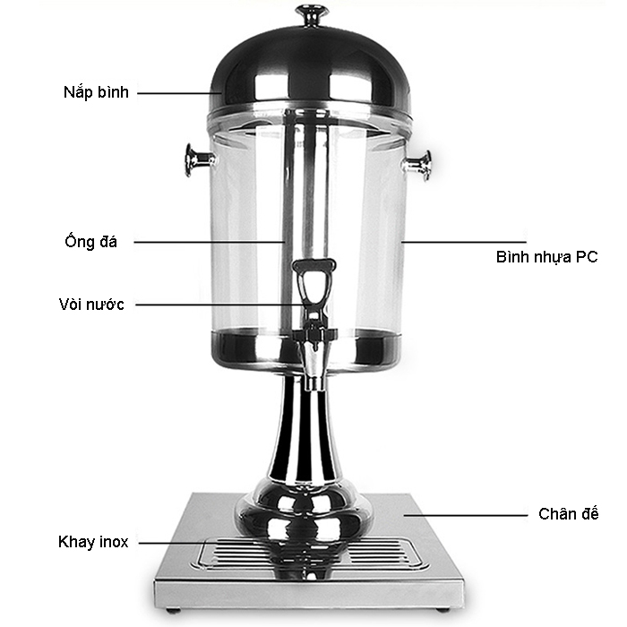 Bình Đựng Nước Ép Trái Cây Inox (8 Lít) 7giftshop