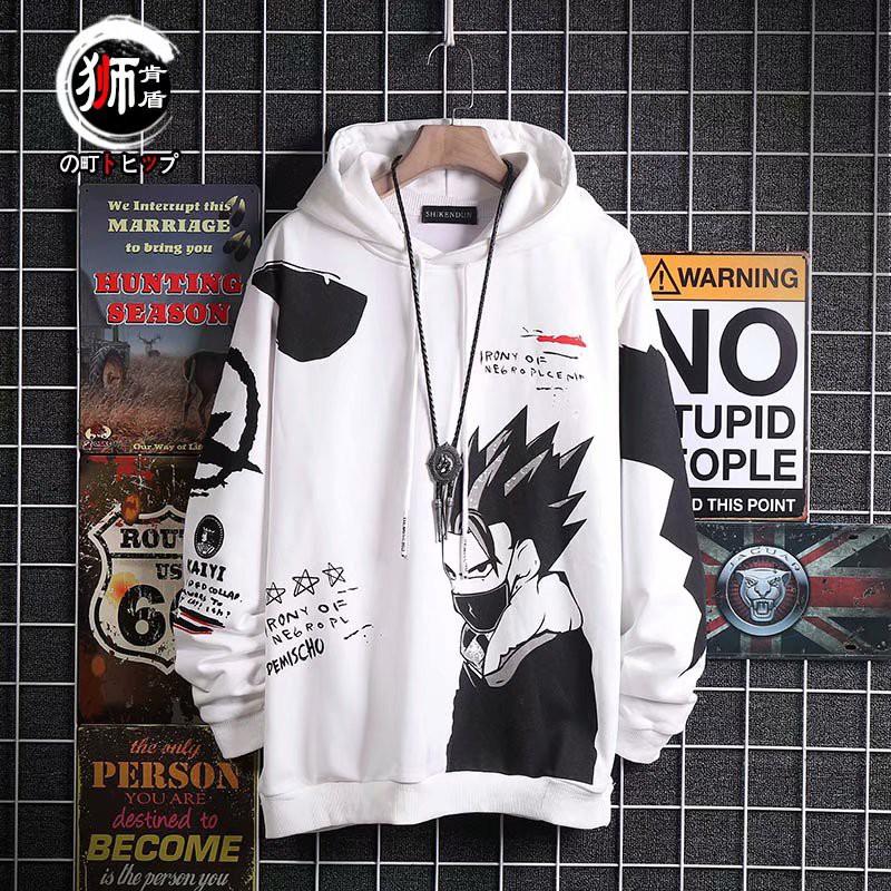 Áo hoodie tay dài dáng rộng họa tiết độc đáo thời trang nam cá tính