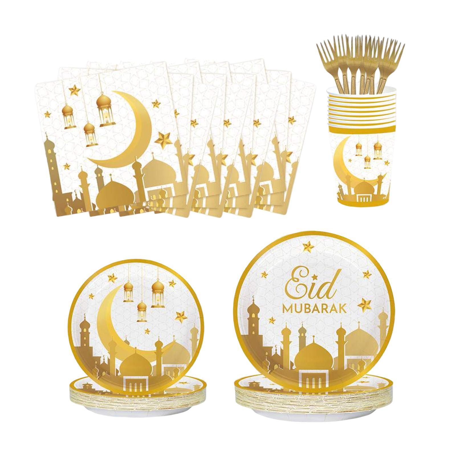 Paper Ramadan Eid Mubarak Party Supplies Set for Party Birthday Guests