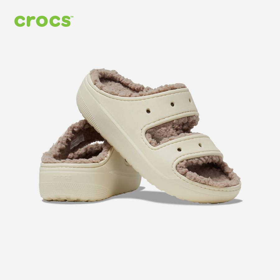 Giày sandal unisex Crocs FW Classic Sandal U Cozzzy Bone/Mushroom - 207446-2YC