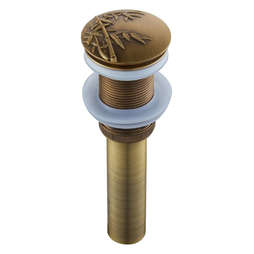 Bathroom Sink Up Drain Assembly without Overflow, Durable, Bamboo