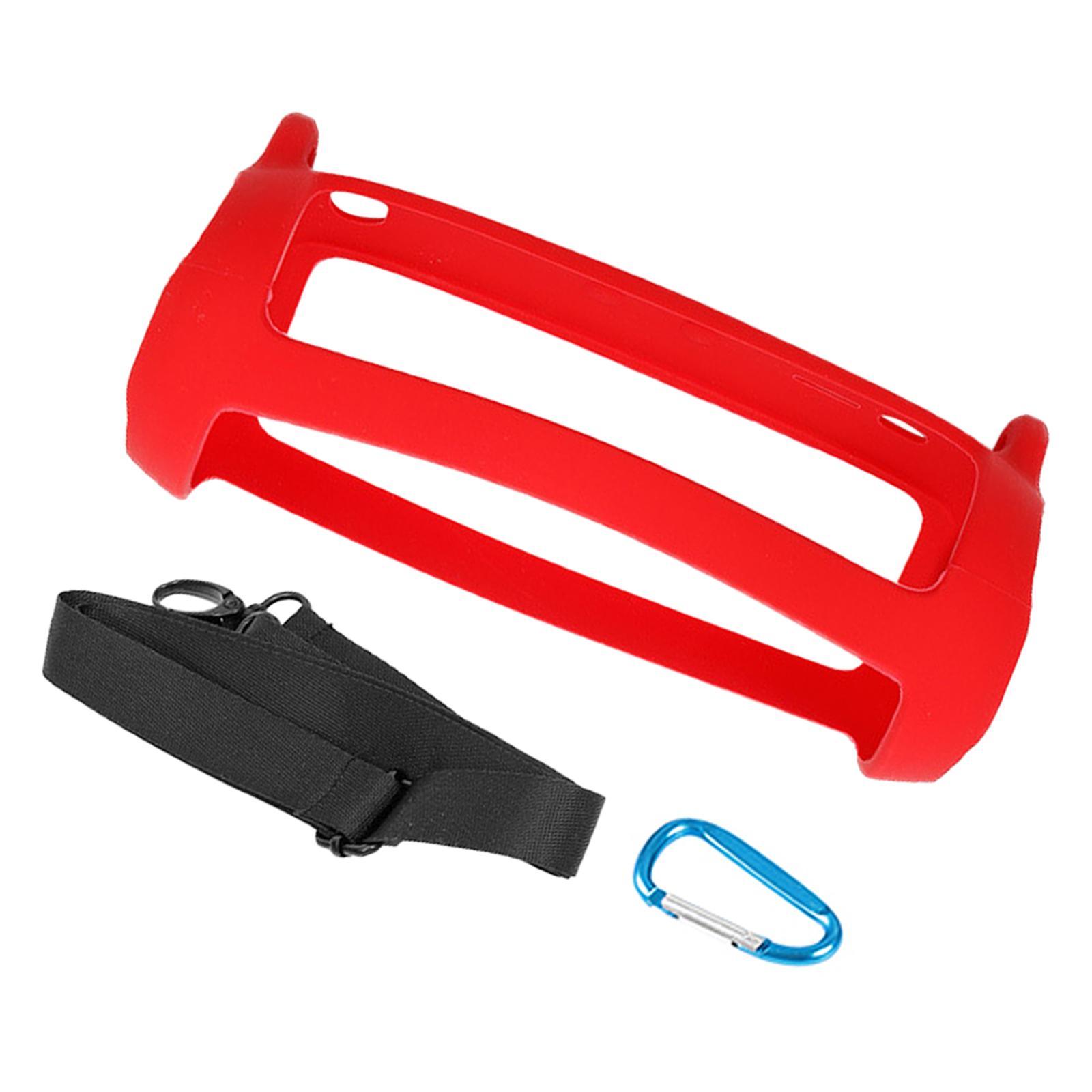 Case Silicone Portable with Carabiner & Strap for JBL Flip 5