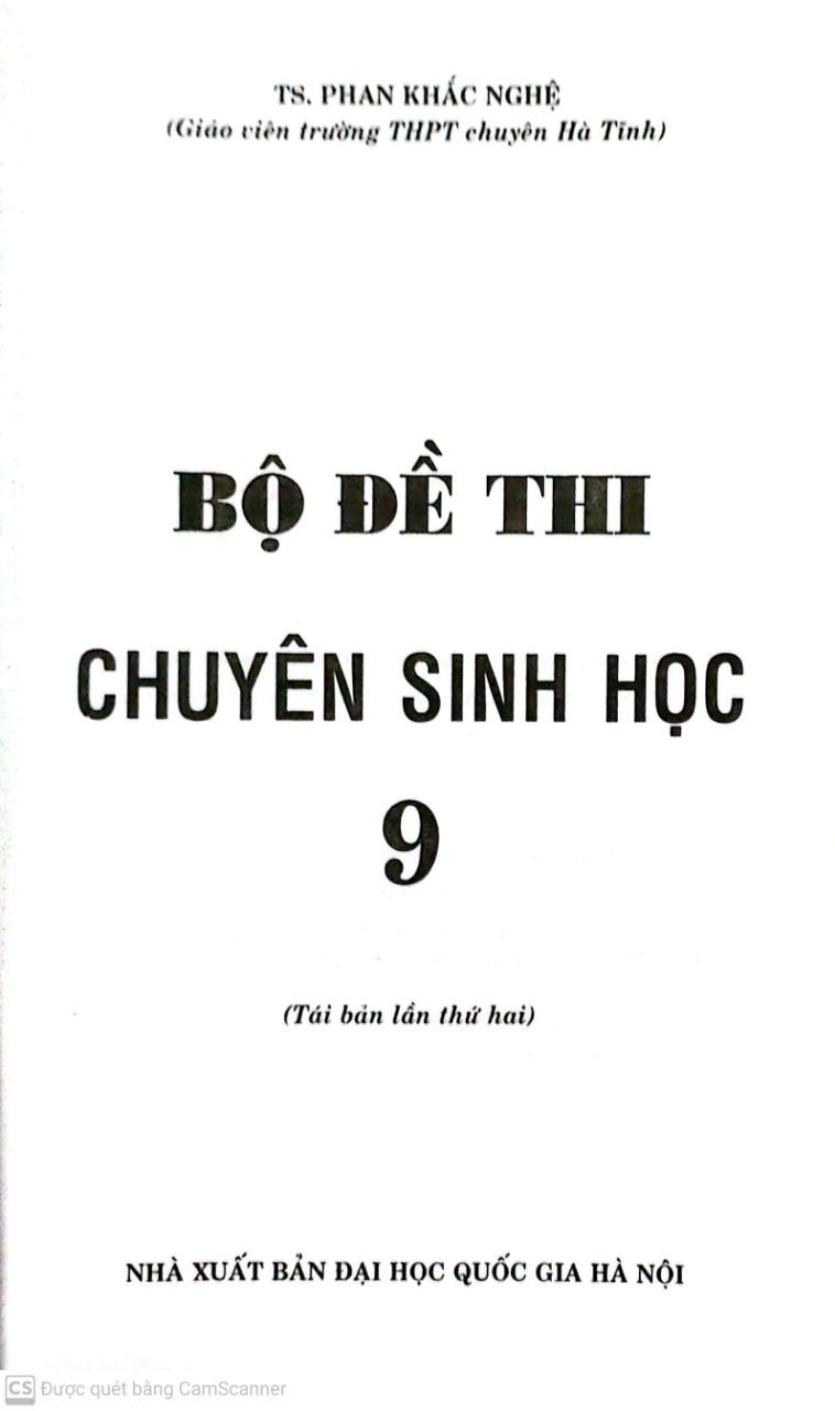 Bộ Đề Thi Chuyên Sinh Học 9