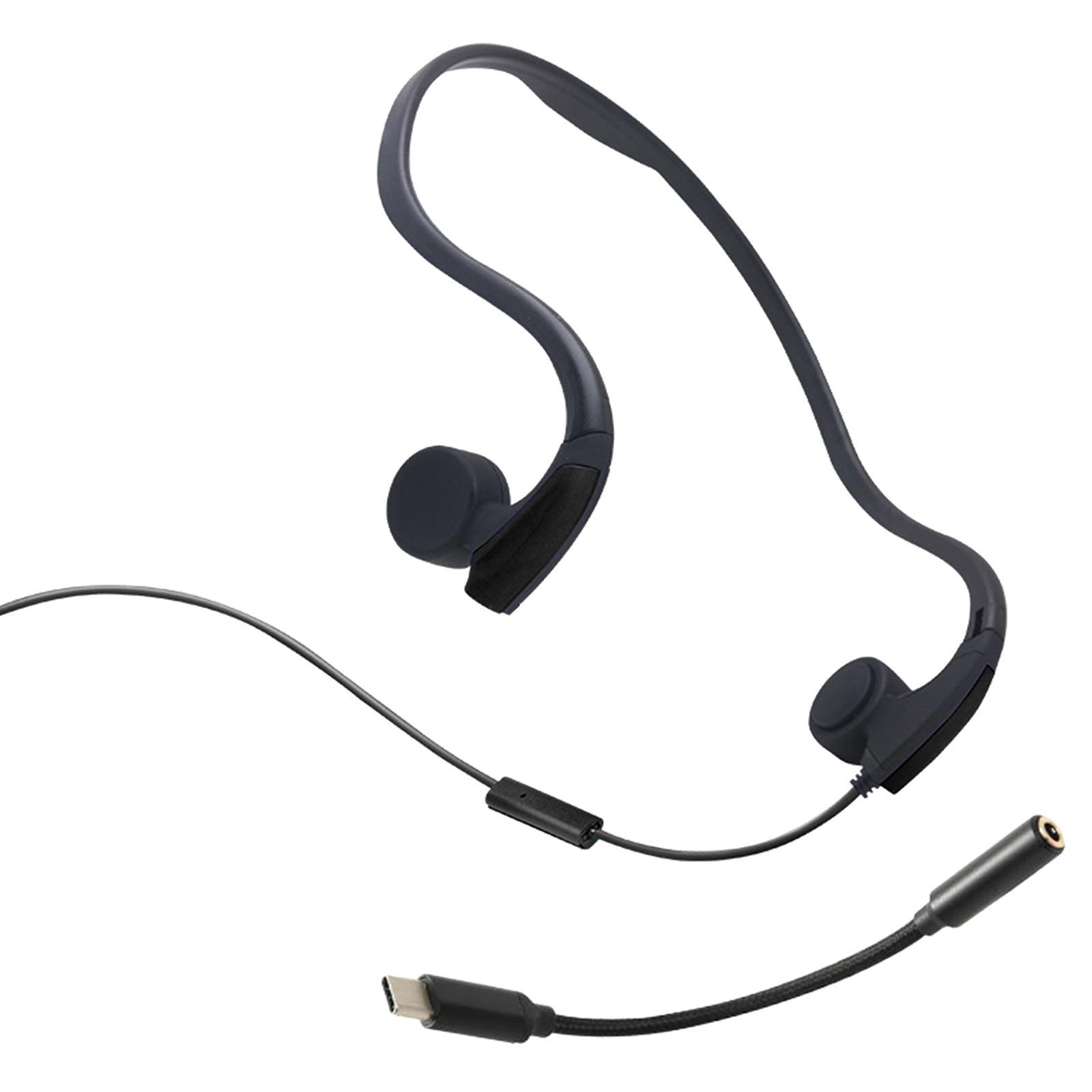 Bone Conduction Wired Headset Voice Control Headphones for Running Outdoor Sport