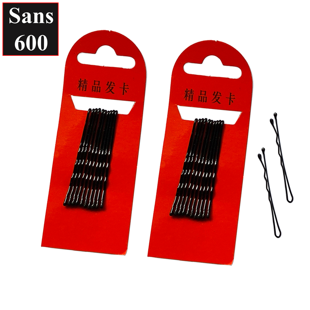 Vỉ 10 kẹp tăm tạo kiểu tóc Sans600 cây ghim cài mái đen kim loại gim cứng chữ y lượn sóng hàn quốc đơn giản an toàn