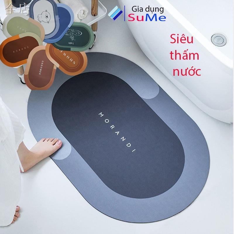 Thảm lau chân cao cấp silicon siêu thấm nước, Thảm đá chống trơn trượt