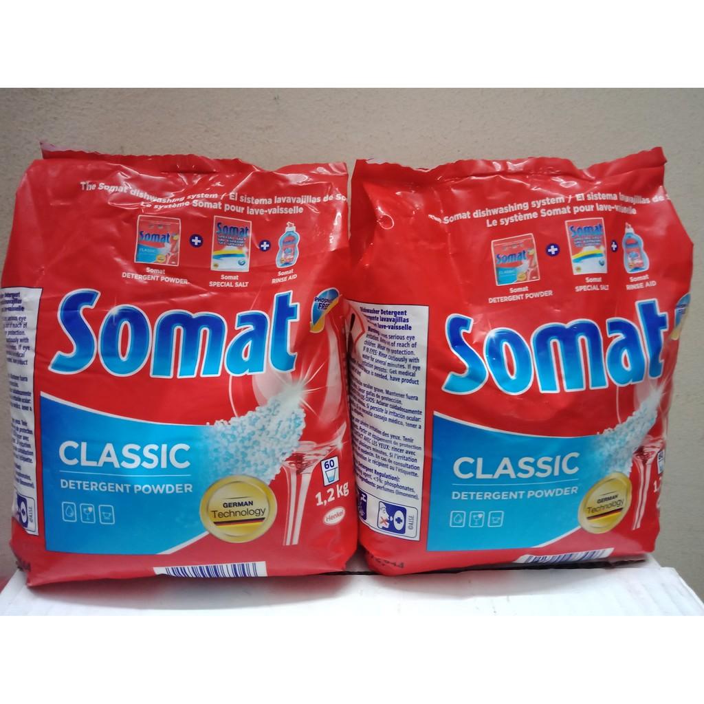 Combo 2 túi bột rửa bát Somat tặng que rhử nước cứng