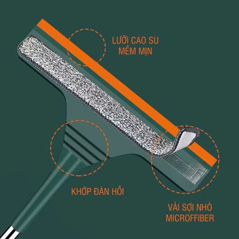 Cây lau kính, gạt chùi kính đa năng 2 đầu trong 1