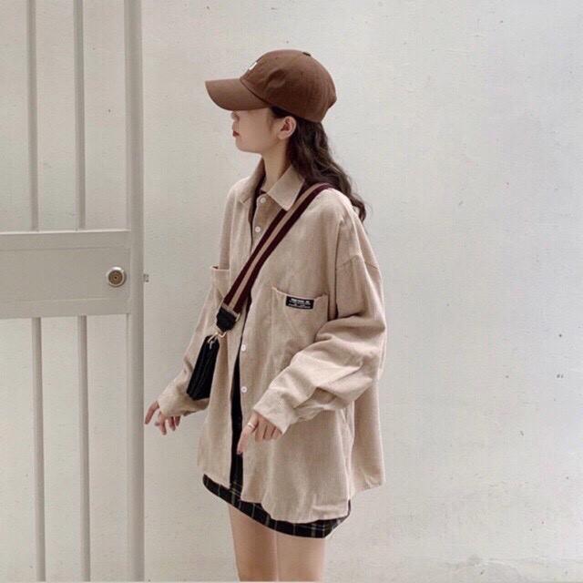 Sơ Mi Nhung Tăm Form Rộng Freesize, Áo khoác nhung tăm nhiều màu SM001