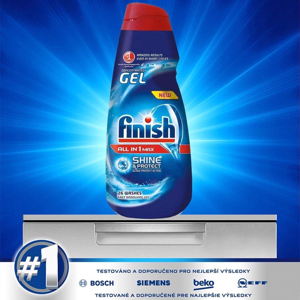 Gel rửa bát đậm đặc Finish All in 1 Max Shine &amp; Protect - Chai 650ml