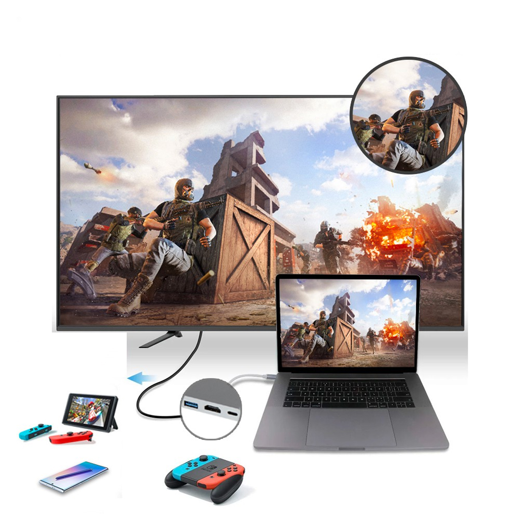 HUB Type C và HUB USB 3.0 - Cổng chuyển đổi HUB USB Type-C - USB 3.0 to HDMI, USB 3.0, SD, TF, RJ45, PD Type-C dành cho Macbook, SamSung Dex, HP, Acer, Asus - hàng chính hãng Vinetteam