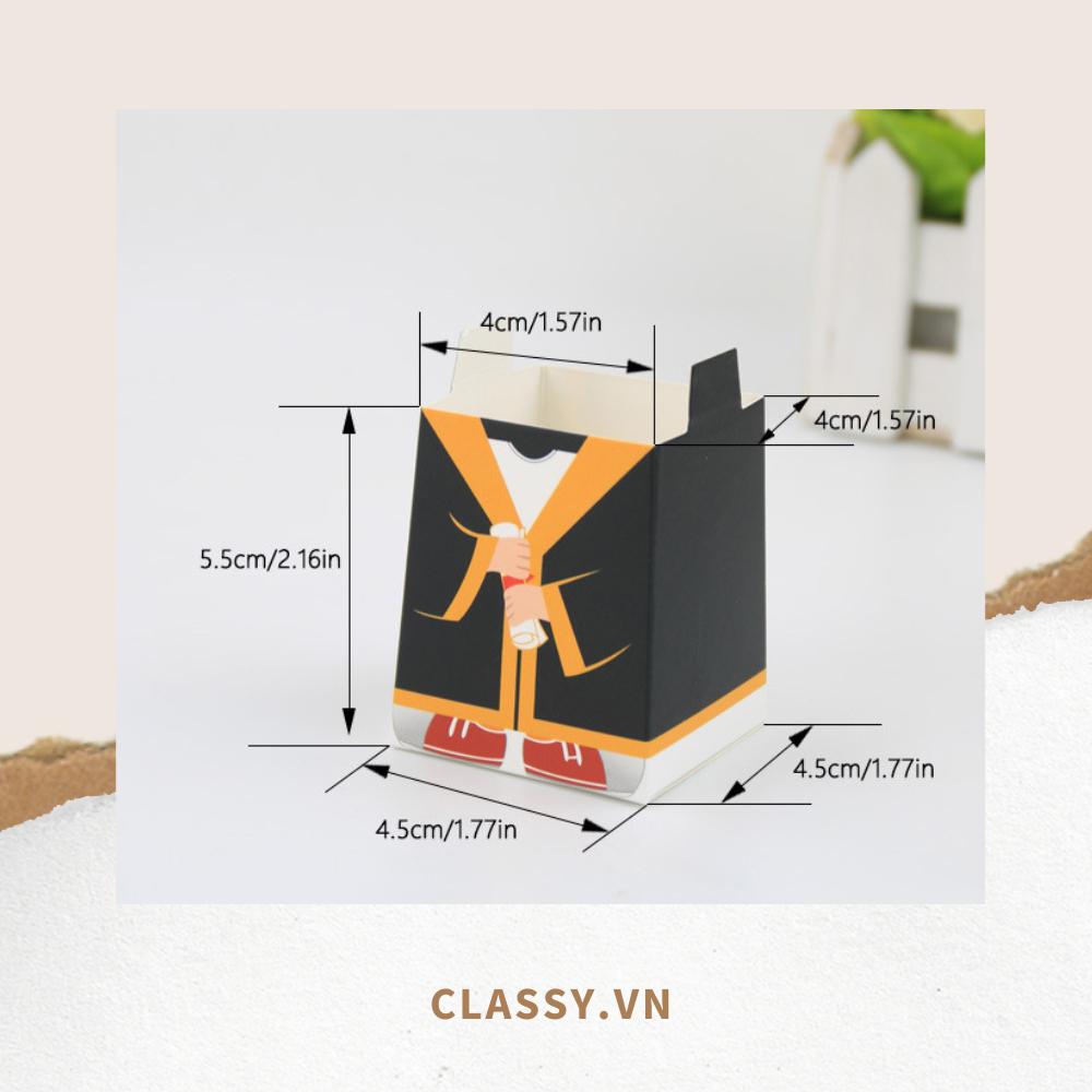 Hộp bánh ngọt Classy , hộp kẹo , hôp quà tặng cầm tay mũ cử nhân ba chiều Q962