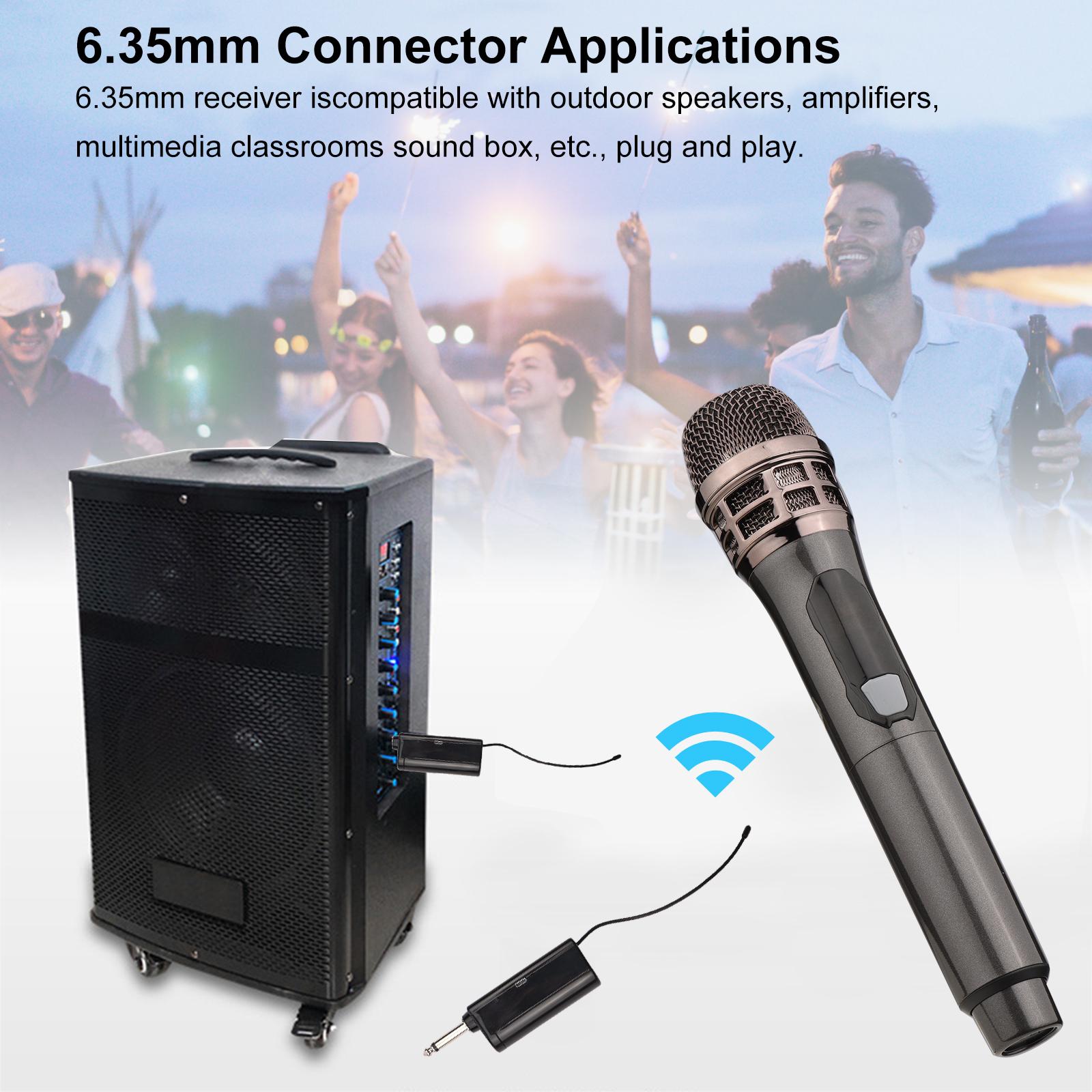 Hand-held UHF Wireless Microphone 6.35mm Receiver Anti-interference Wireless Microphone Conference Karaoke Microphone