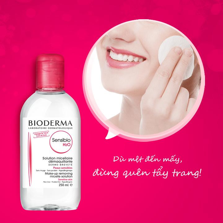 Nước Tẩy Trang Dành Cho Da Nhạy Cảm BIODERMA Sensibio H2O 500ml - Tặng 1 Móc Khóa Nhựa 2 Mặt